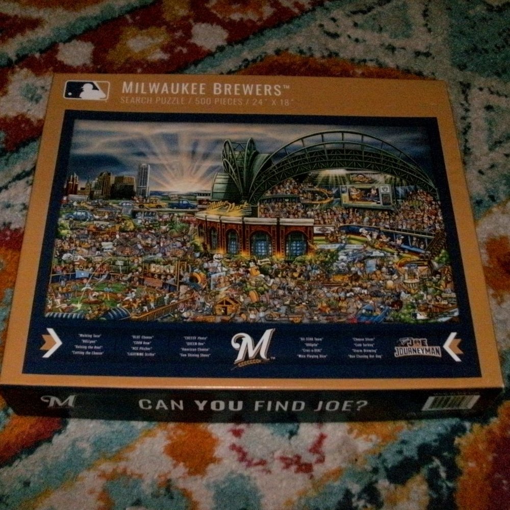 Milwaukee Brewers Miller Park Can You Find Journeyman Joe 500 piece puzzle 24x18
